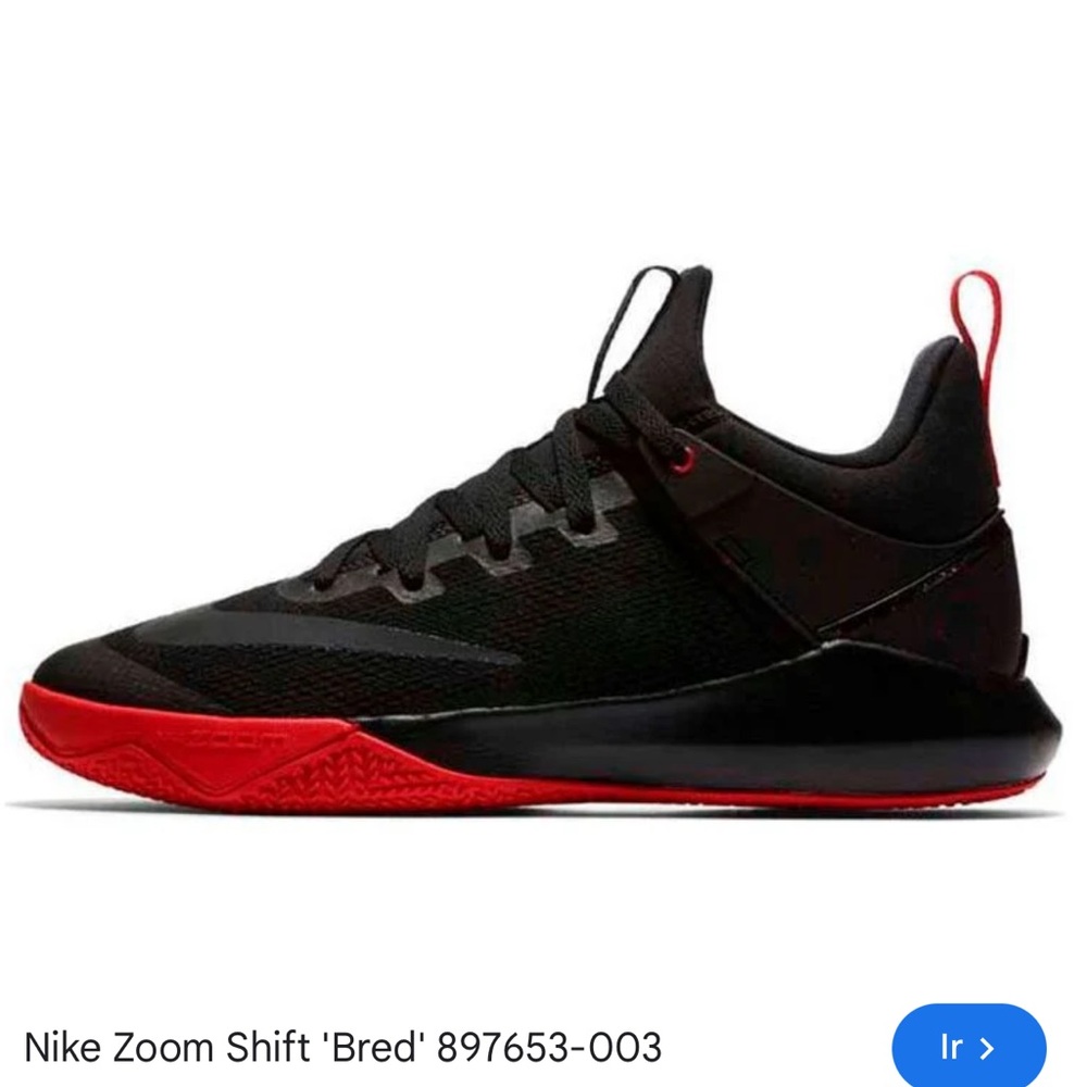 Nike Men's Black and Red Athletic Shoes 897653-003